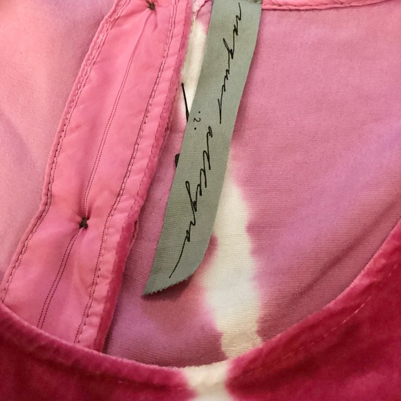 Raquel Allegra Frida Magenta Pink Velvet Lightening Tie Dye Maxi Dress 2… - Picture 8 of 10